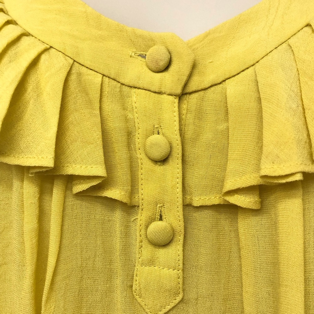 Sine Yellow Ruffle Racerback Top - Picture 5 of 16
